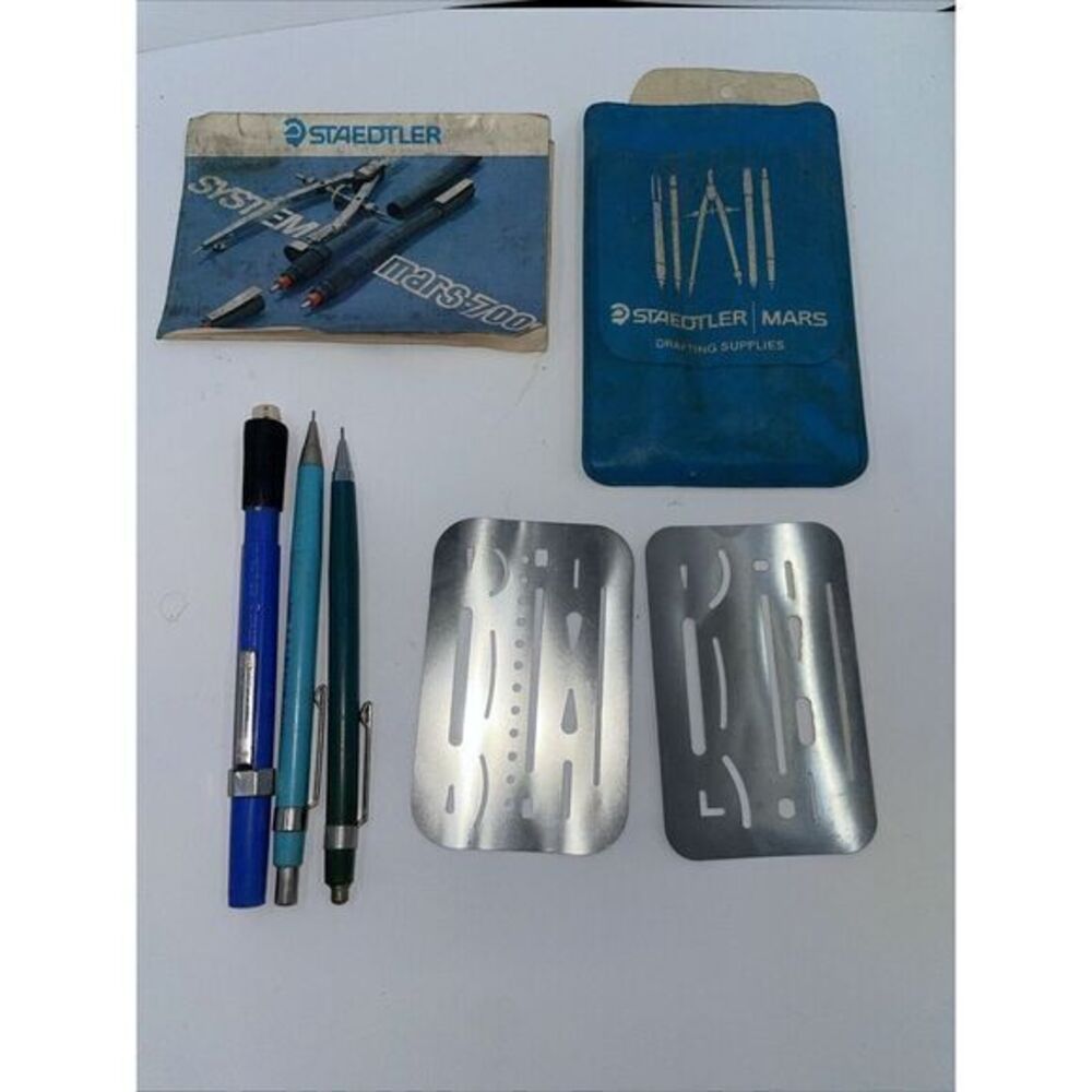 Staedtler 2 Drafting Mechanical Pencils 1 Eraser‎ 2 Erasing Shields, Mars Manual